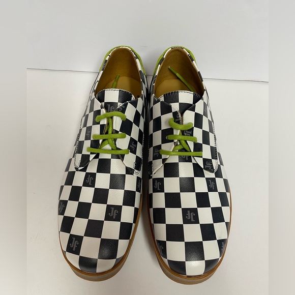 John Fluevog unisex oxford plaid check black white M 7/ W 9 - Picture 5 of 11